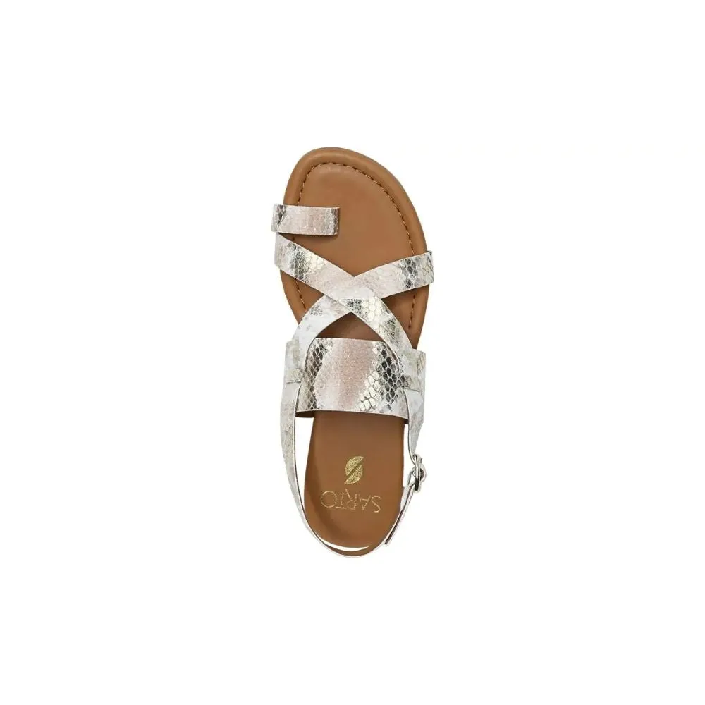 Gia Dusty Rose Snake Leather Franco Sarto Sandals
