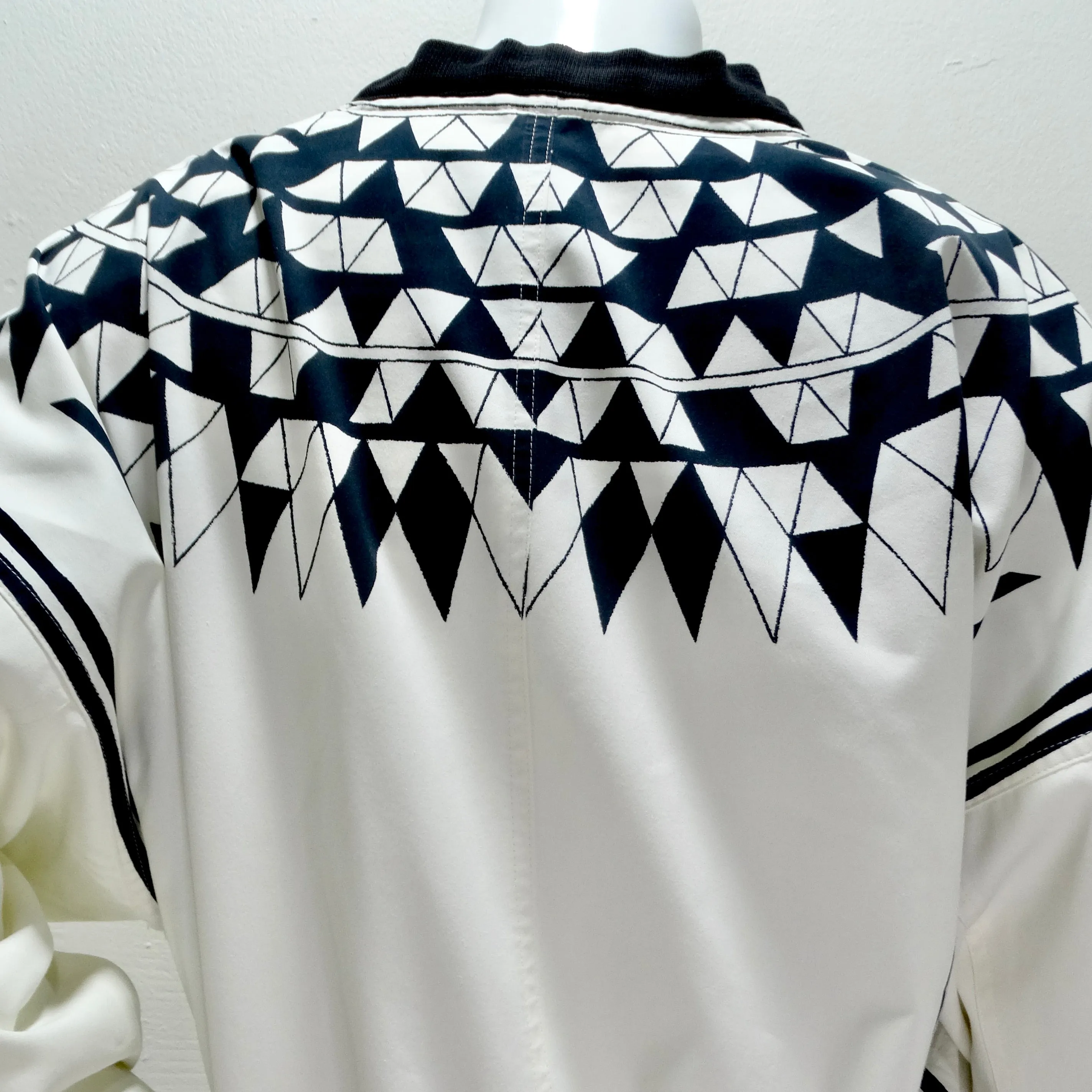 Gianni Versace 1980s Black & White Bomber Jacket