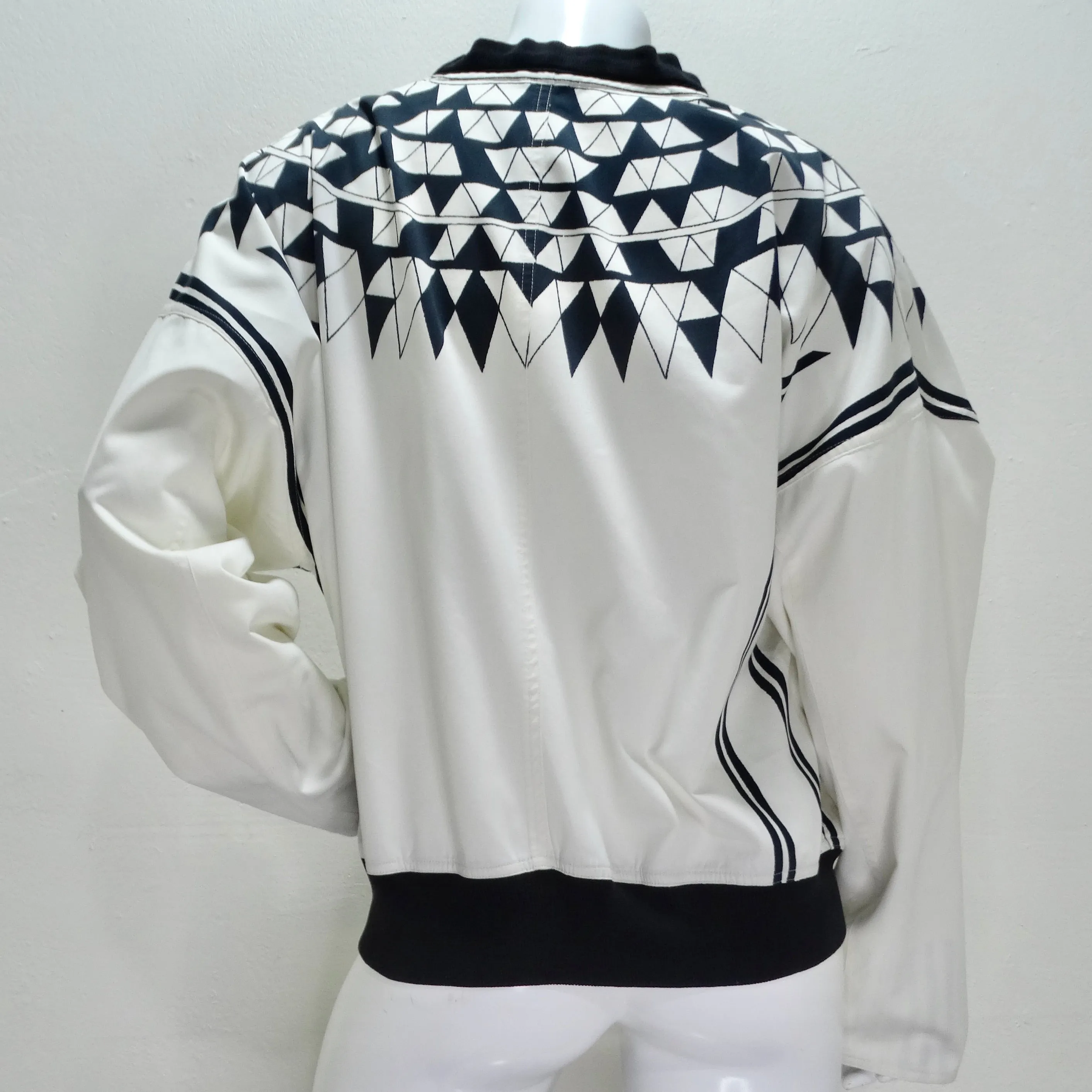 Gianni Versace 1980s Black & White Bomber Jacket