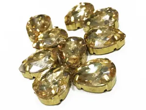 Golden Drop Glass Stone with Catcher (18x13 mm)