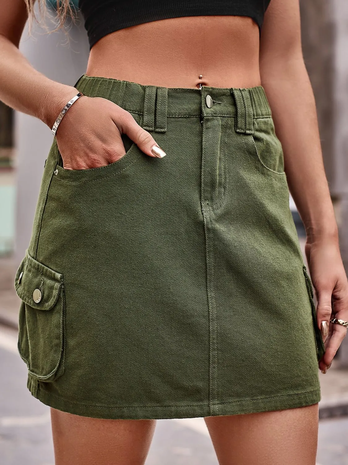 Graceful Tenacity Pocketed Mini Skirt