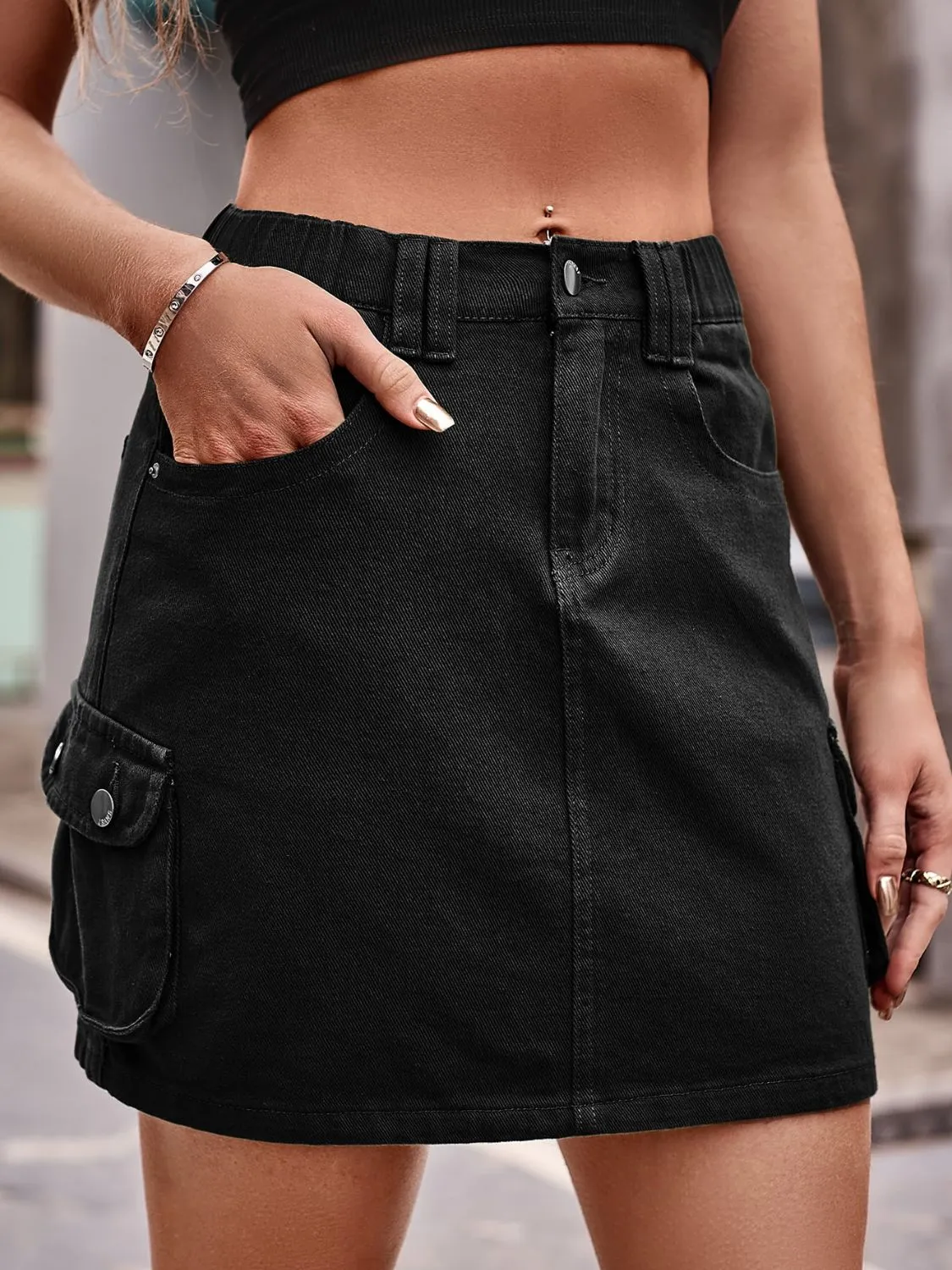 Graceful Tenacity Pocketed Mini Skirt