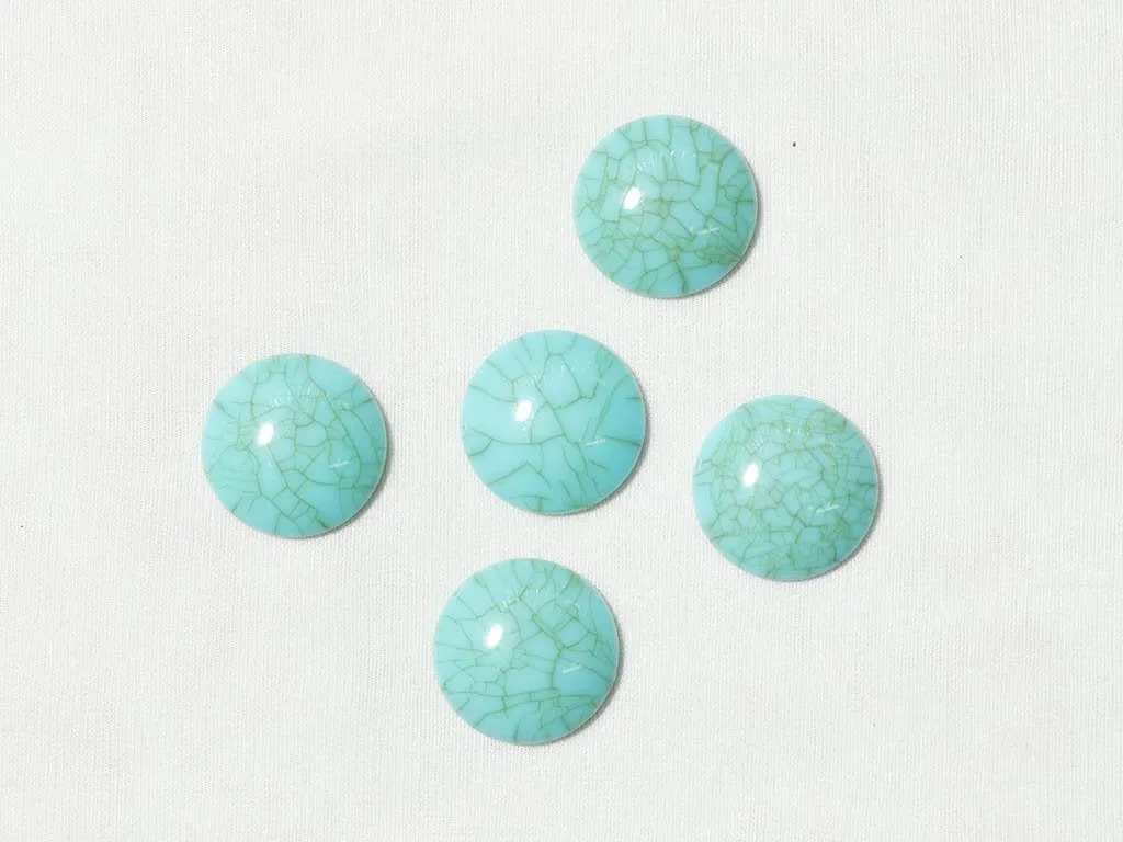 Green Designer Circular Glass Stones - 25 mm