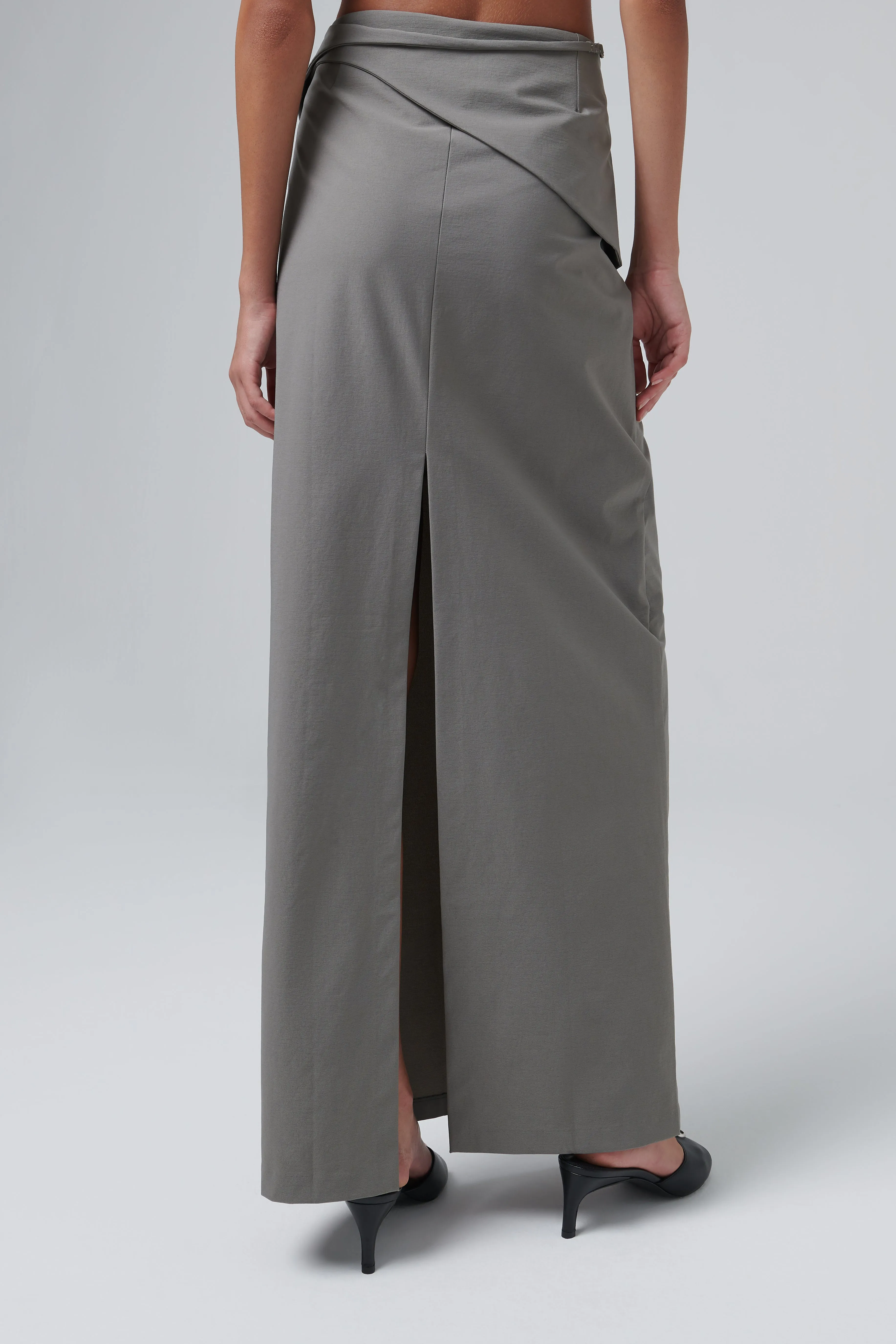 Green Strap Technical Maxi Skirt