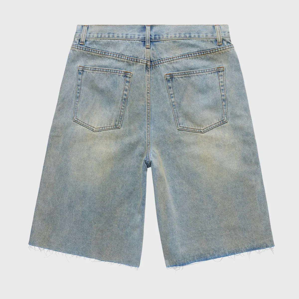 Homme   Femme "Studded" Denim Shorts - Blue Stone Wash