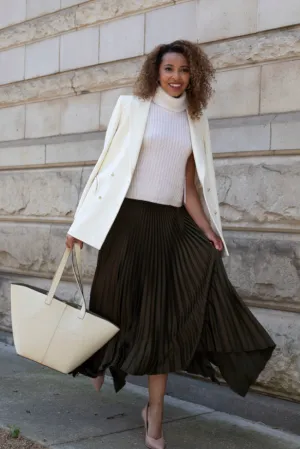 JOSEPH KNIT WEAVE PLISSE ADE SKIRT