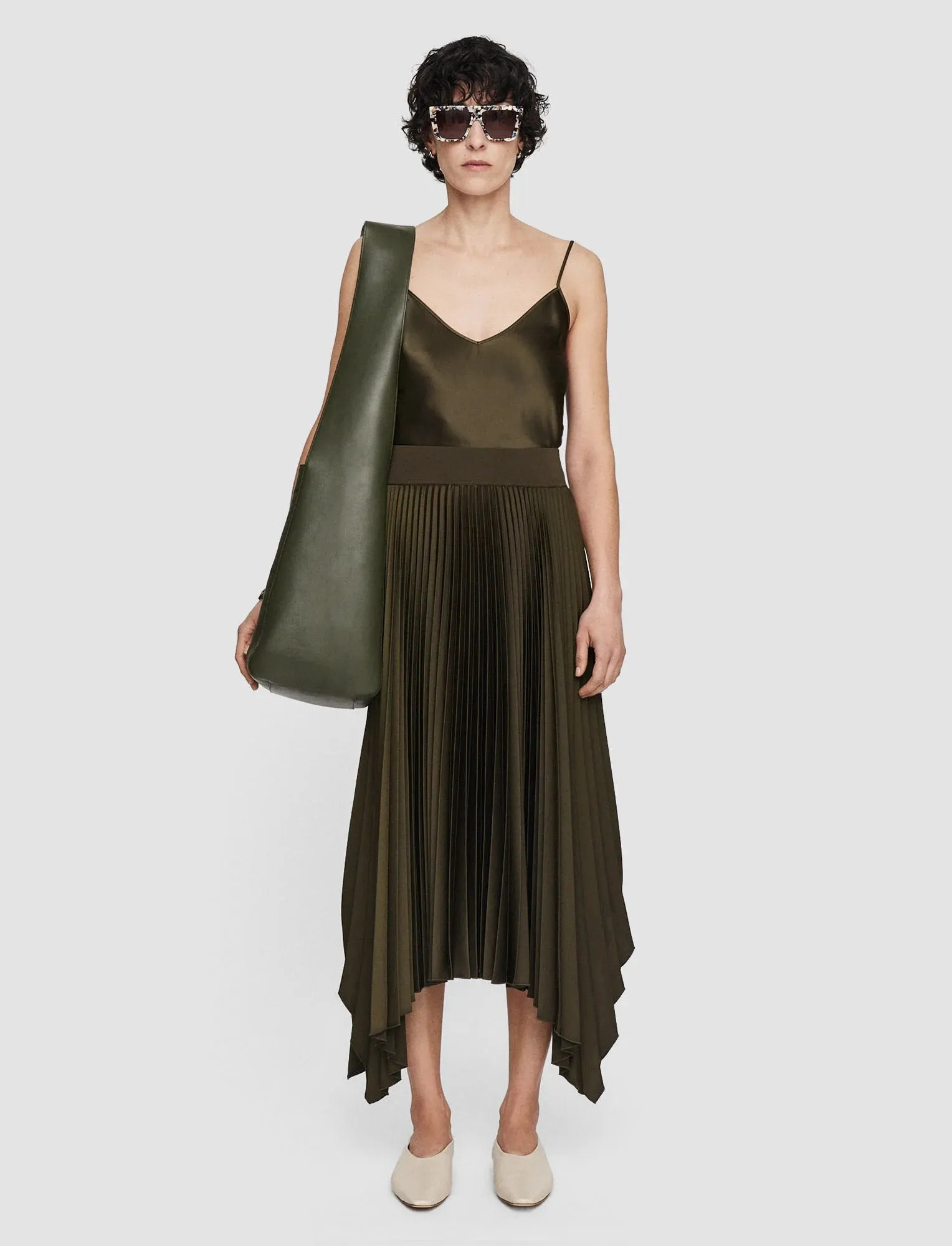 JOSEPH KNIT WEAVE PLISSE ADE SKIRT