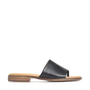 KAIA LEATHER SLIDE SANDALS