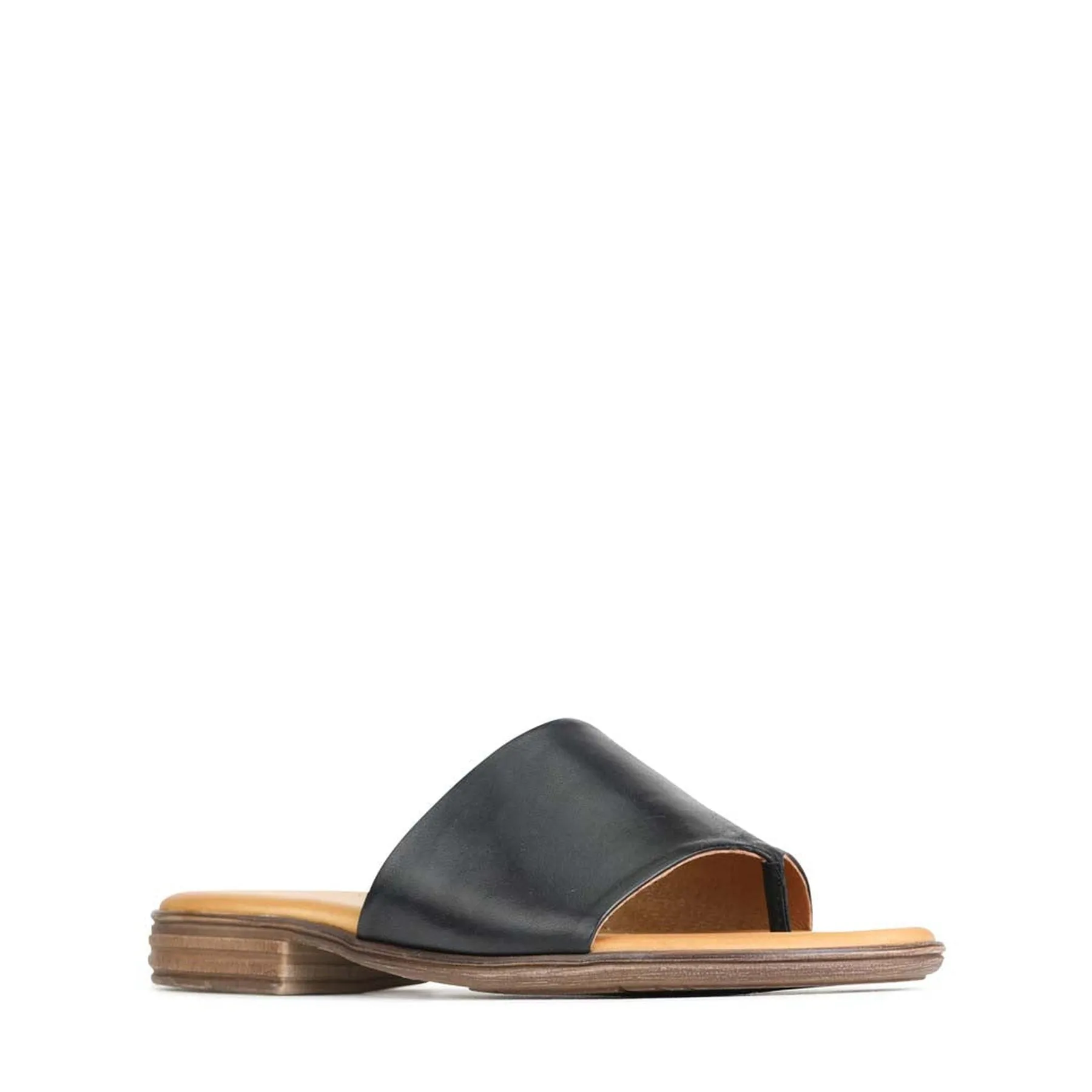 KAIA LEATHER SLIDE SANDALS
