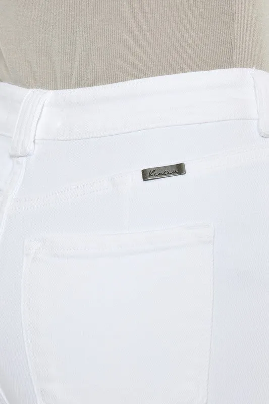 Kancan High Rise White Flare Jeans