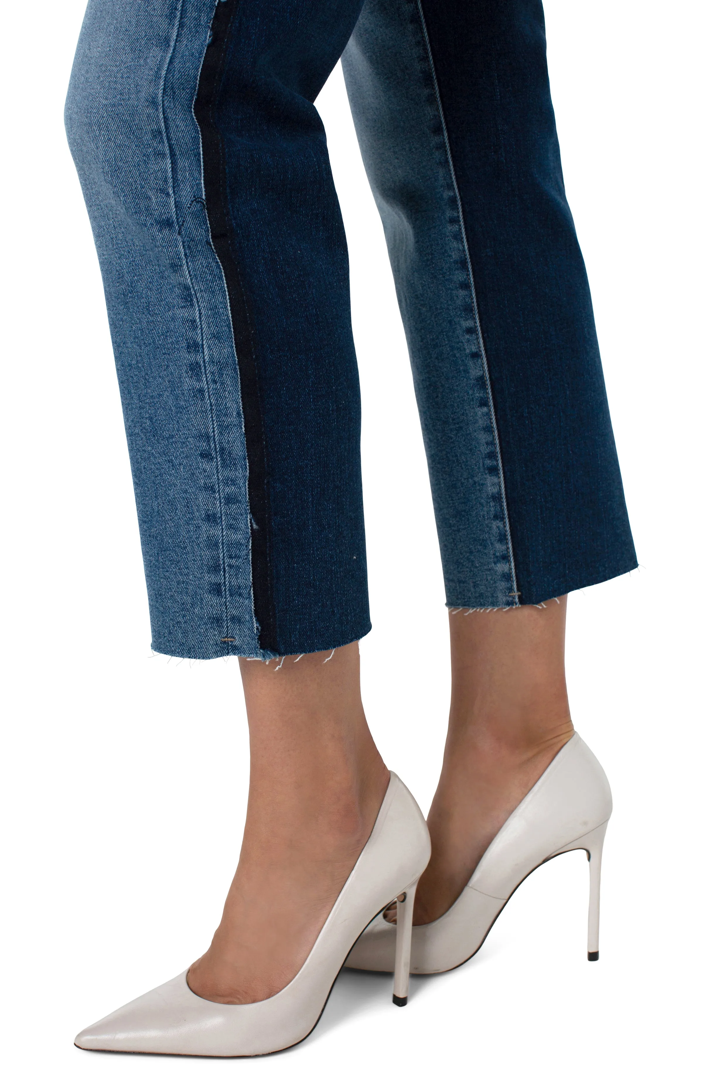 Kennedy Crop Straight Pieced with Frayed Sides
