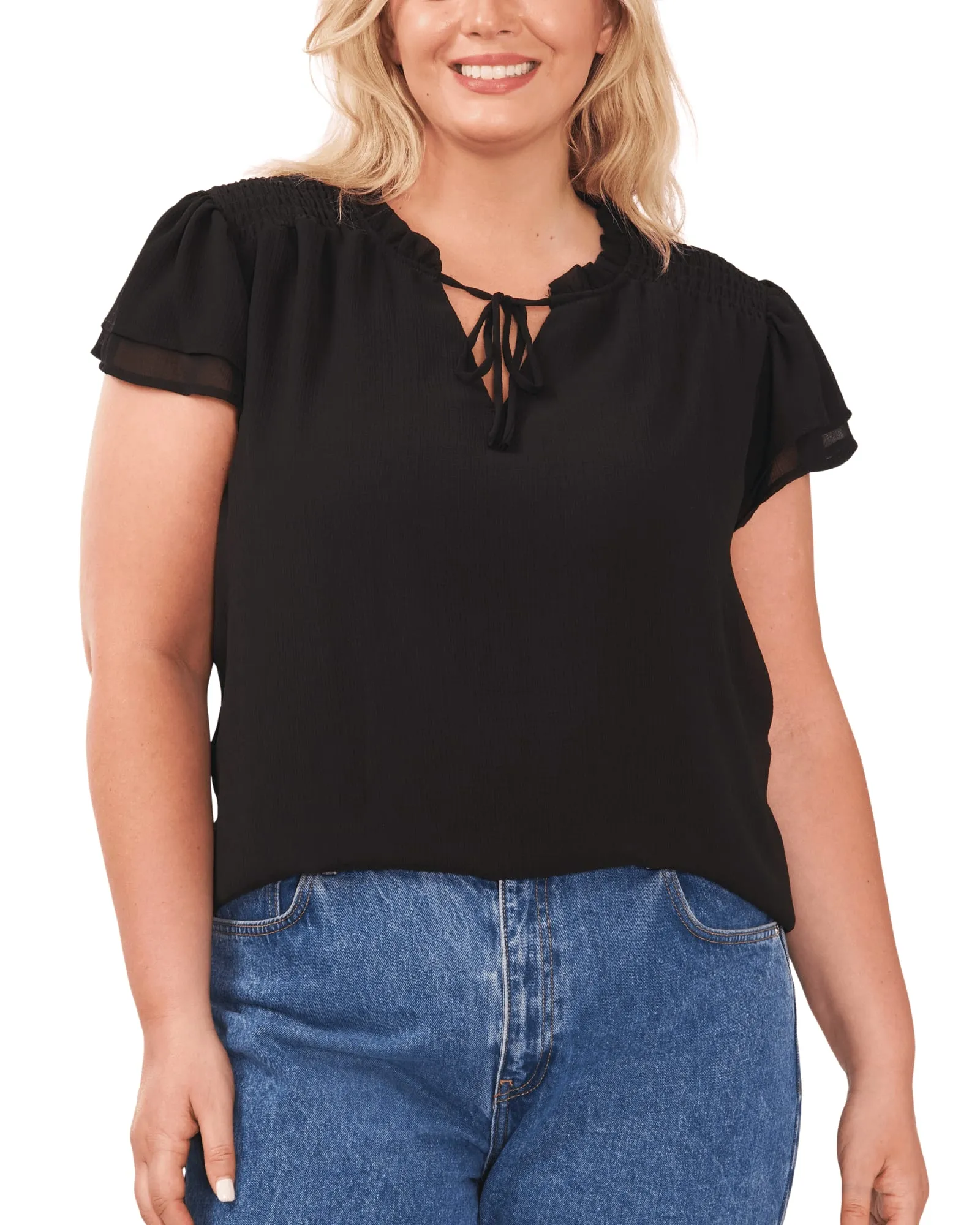 Kiara Smocked Blouse | RICH BLACK