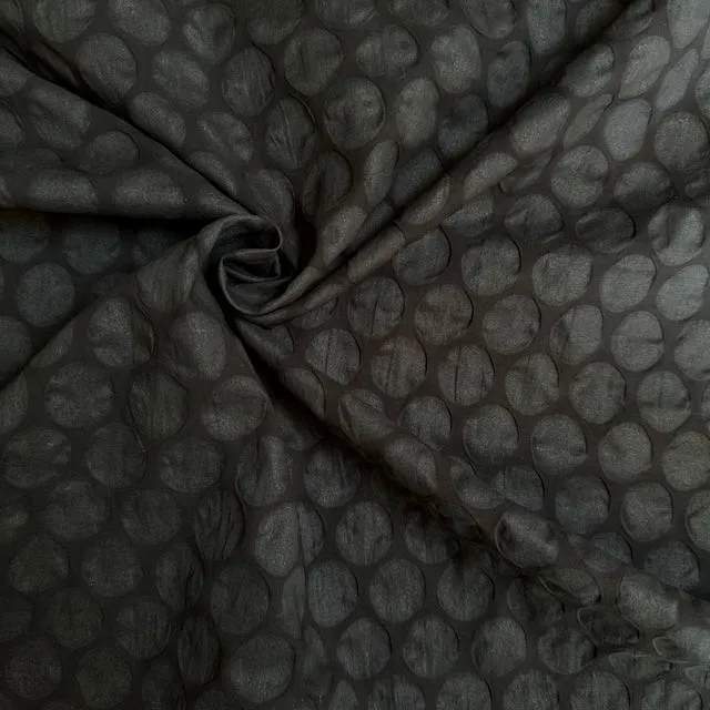 KOKKA • Small Dots Textured Cotton Fabric • Black • NEW