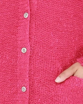 Layla Patch Pocket Cardigan | Berry Bright