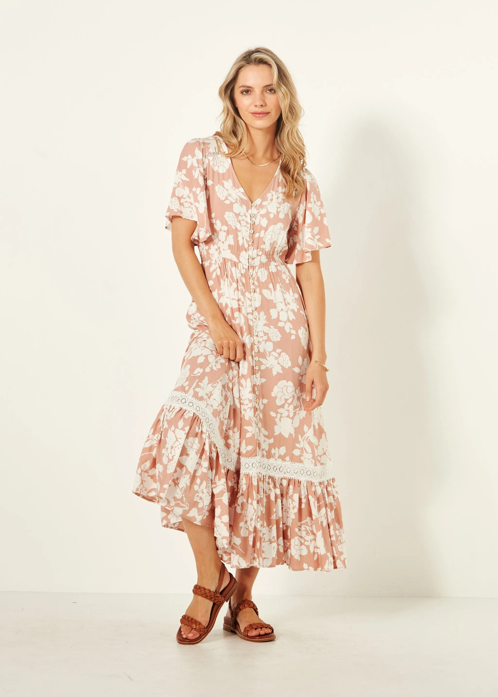 Lemon Tree Jolander Dress Nude Floral