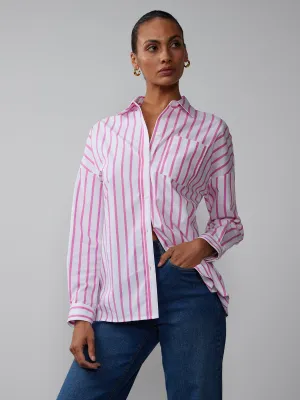 Long Sleeve Striped Boyfriend Shirt
