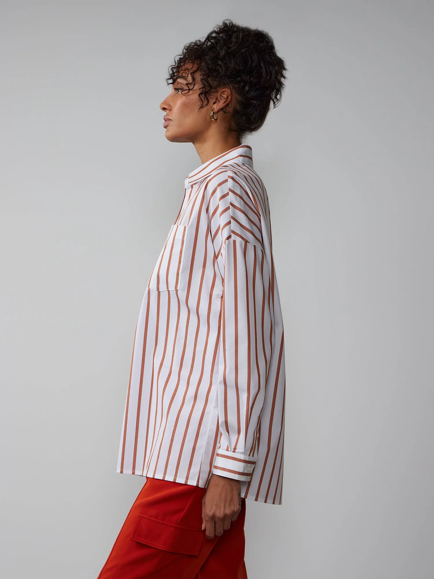 Long Sleeve Striped Boyfriend Shirt