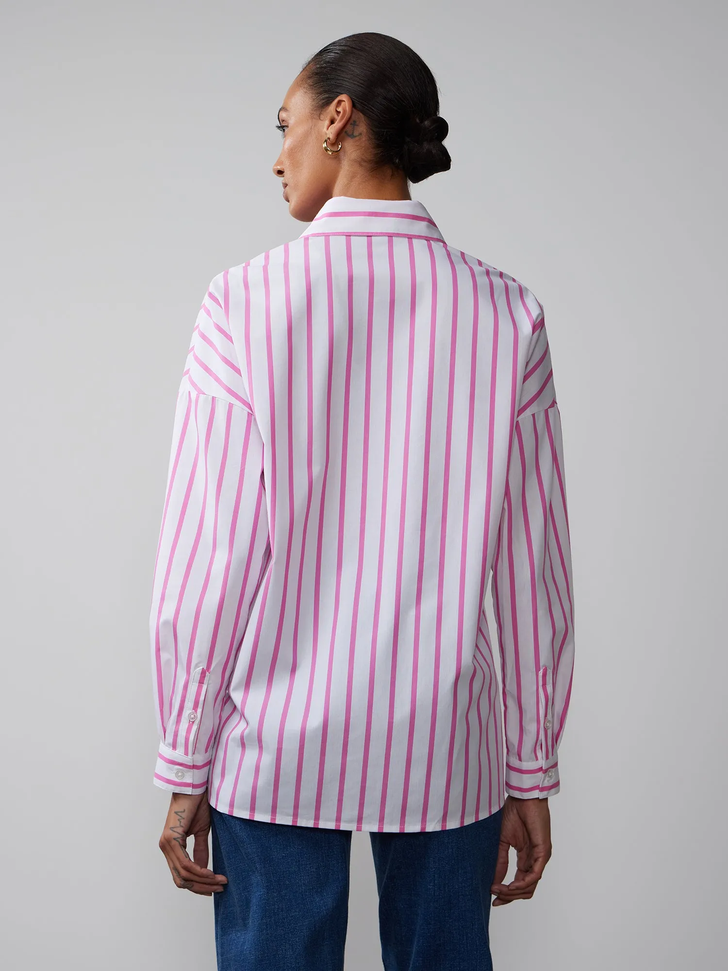 Long Sleeve Striped Boyfriend Shirt