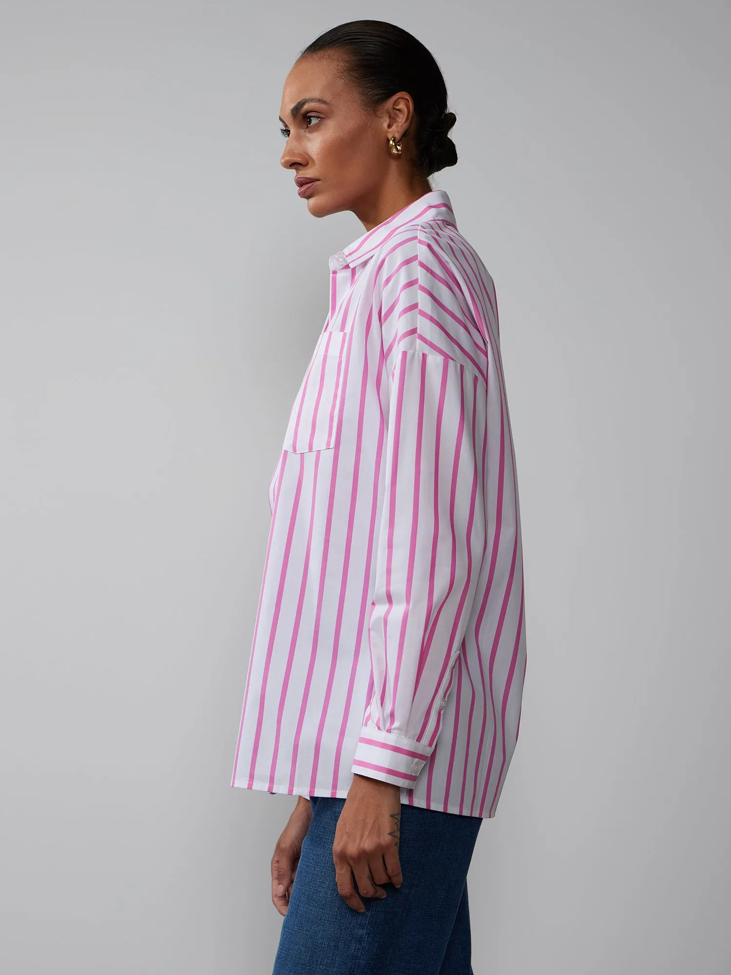 Long Sleeve Striped Boyfriend Shirt