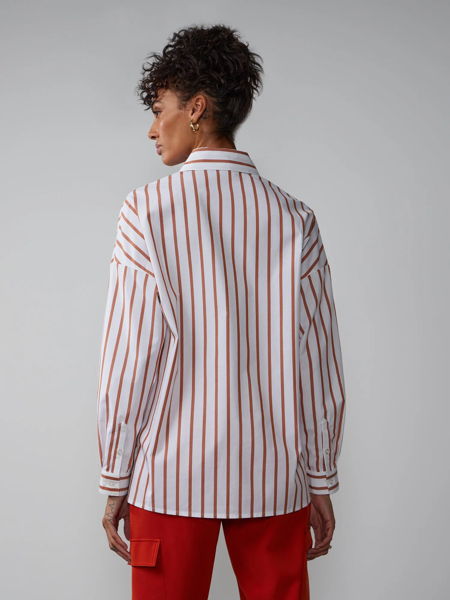Long Sleeve Striped Boyfriend Shirt