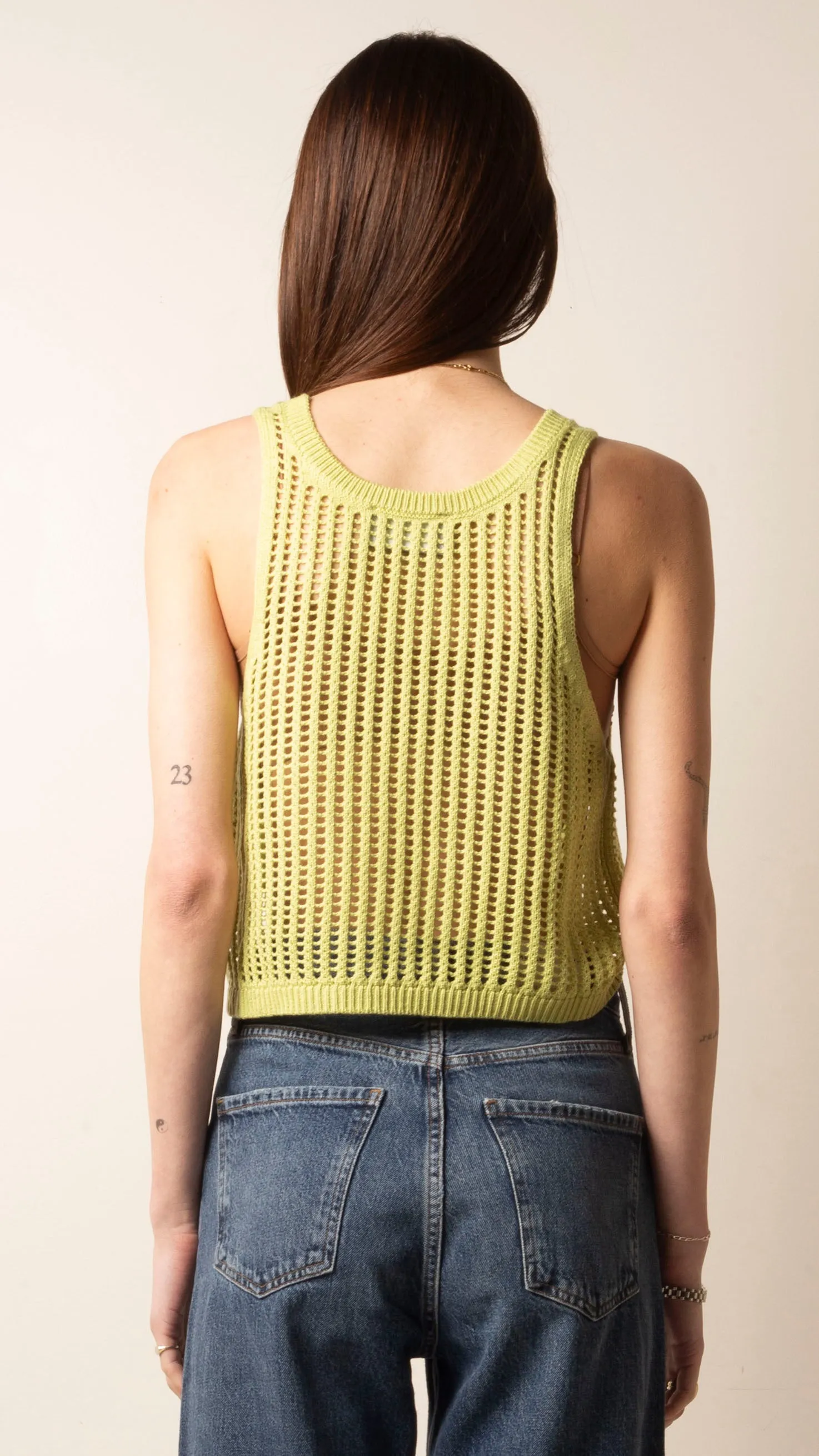 Lucia Crochet Tank - Lime