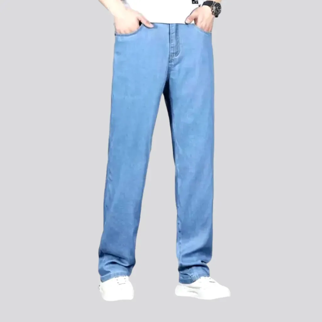 Lyocell men's high-waist jeans