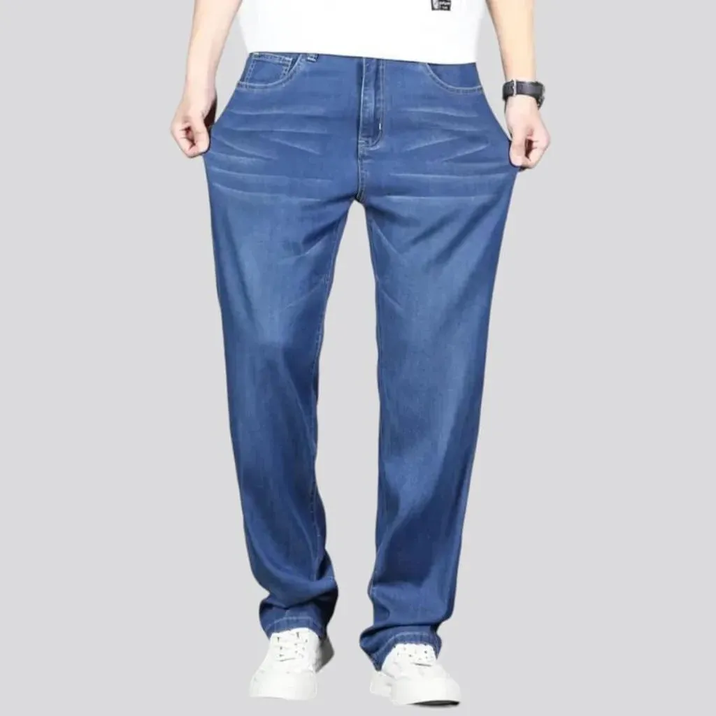 Lyocell men's high-waist jeans