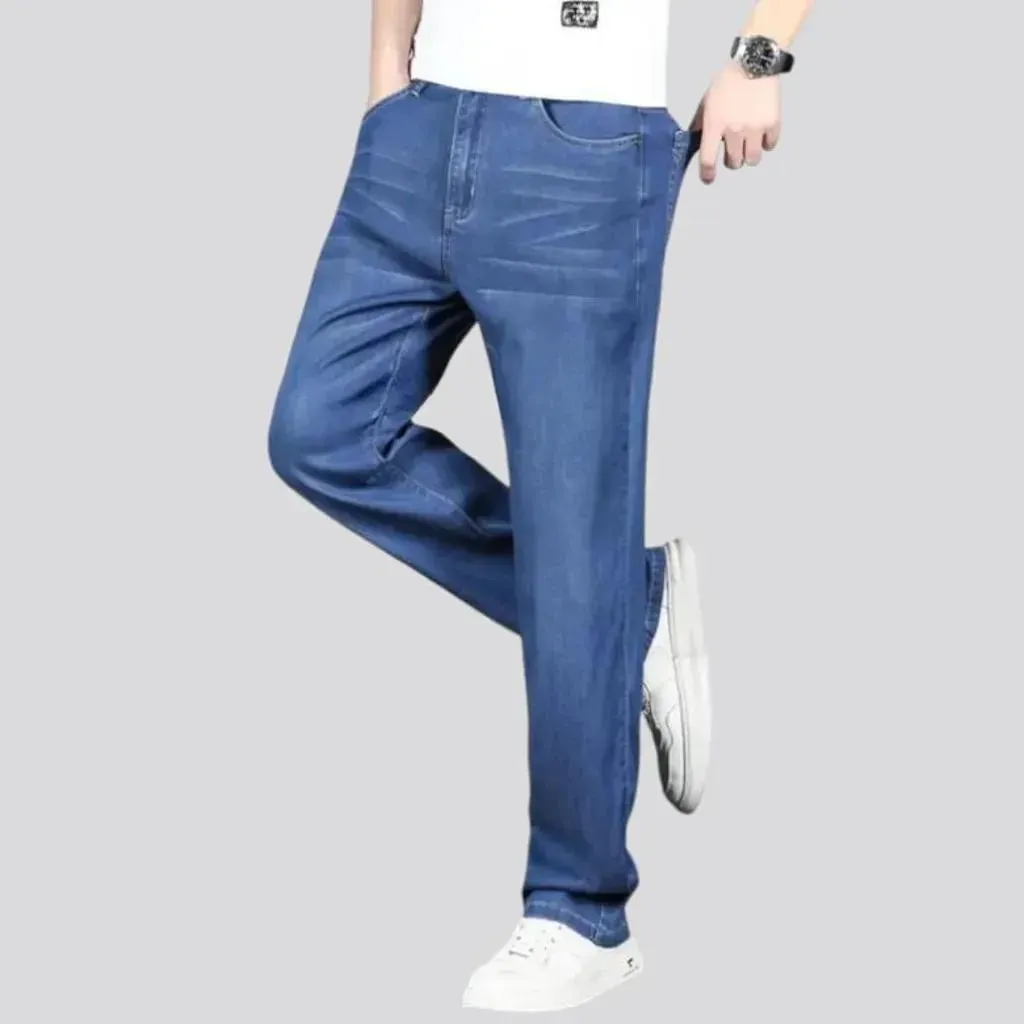 Lyocell men's high-waist jeans