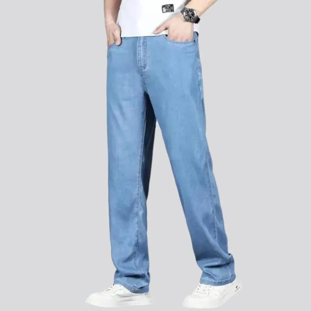 Lyocell men's high-waist jeans