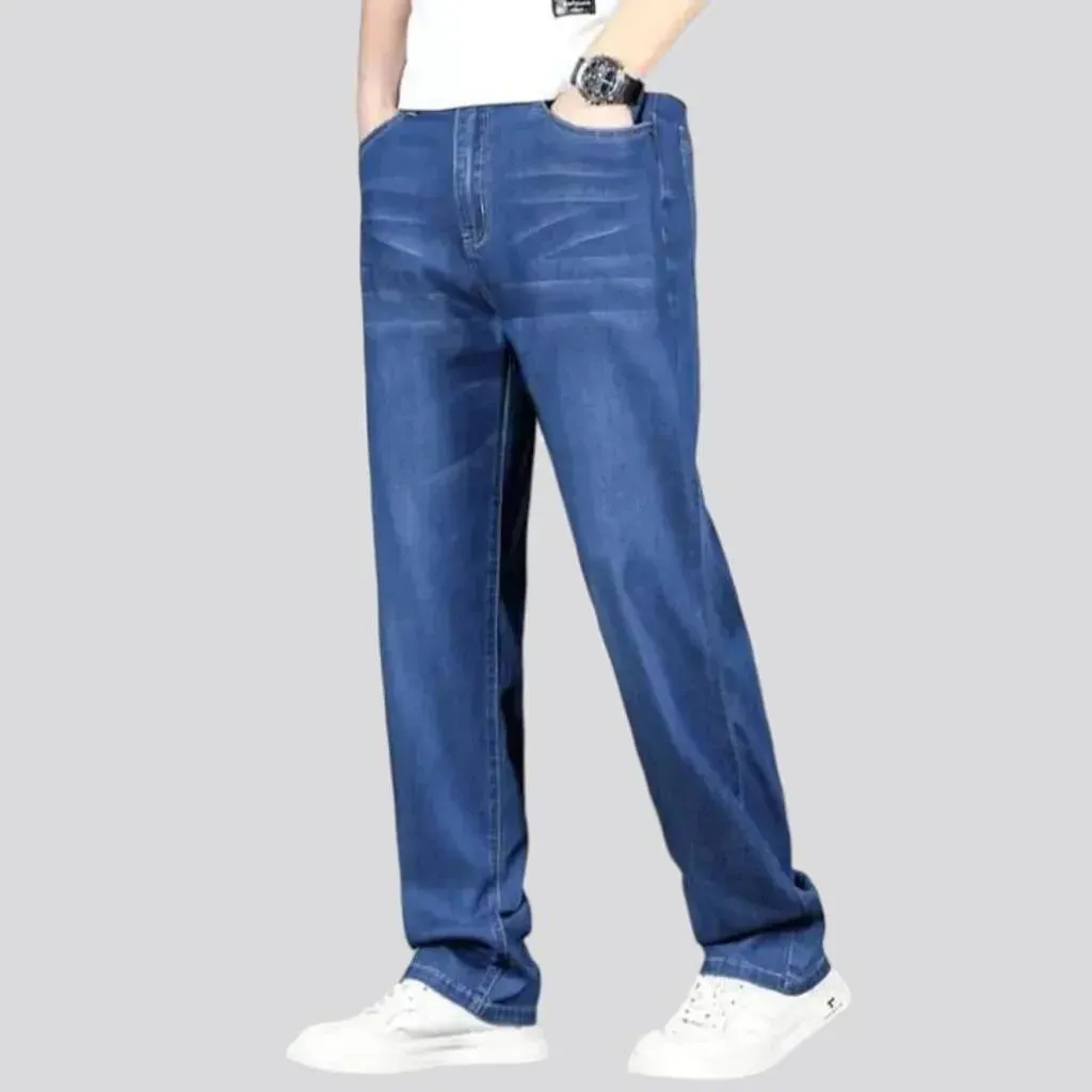 Lyocell men's high-waist jeans