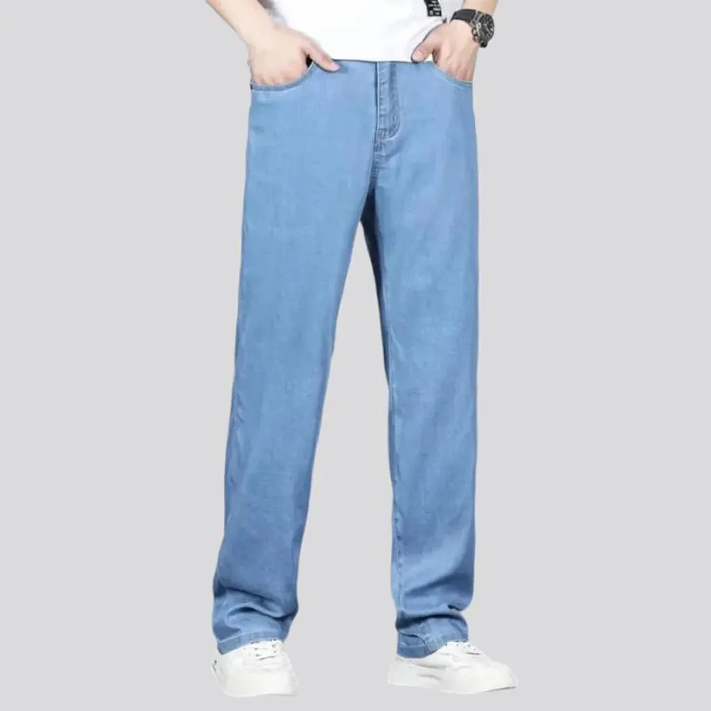 Lyocell men's high-waist jeans
