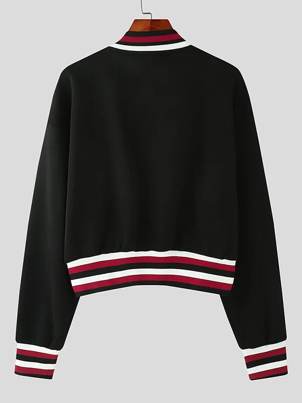Mens Street Style Contrast Collar Long-Sleeve Jacket SKUK81861