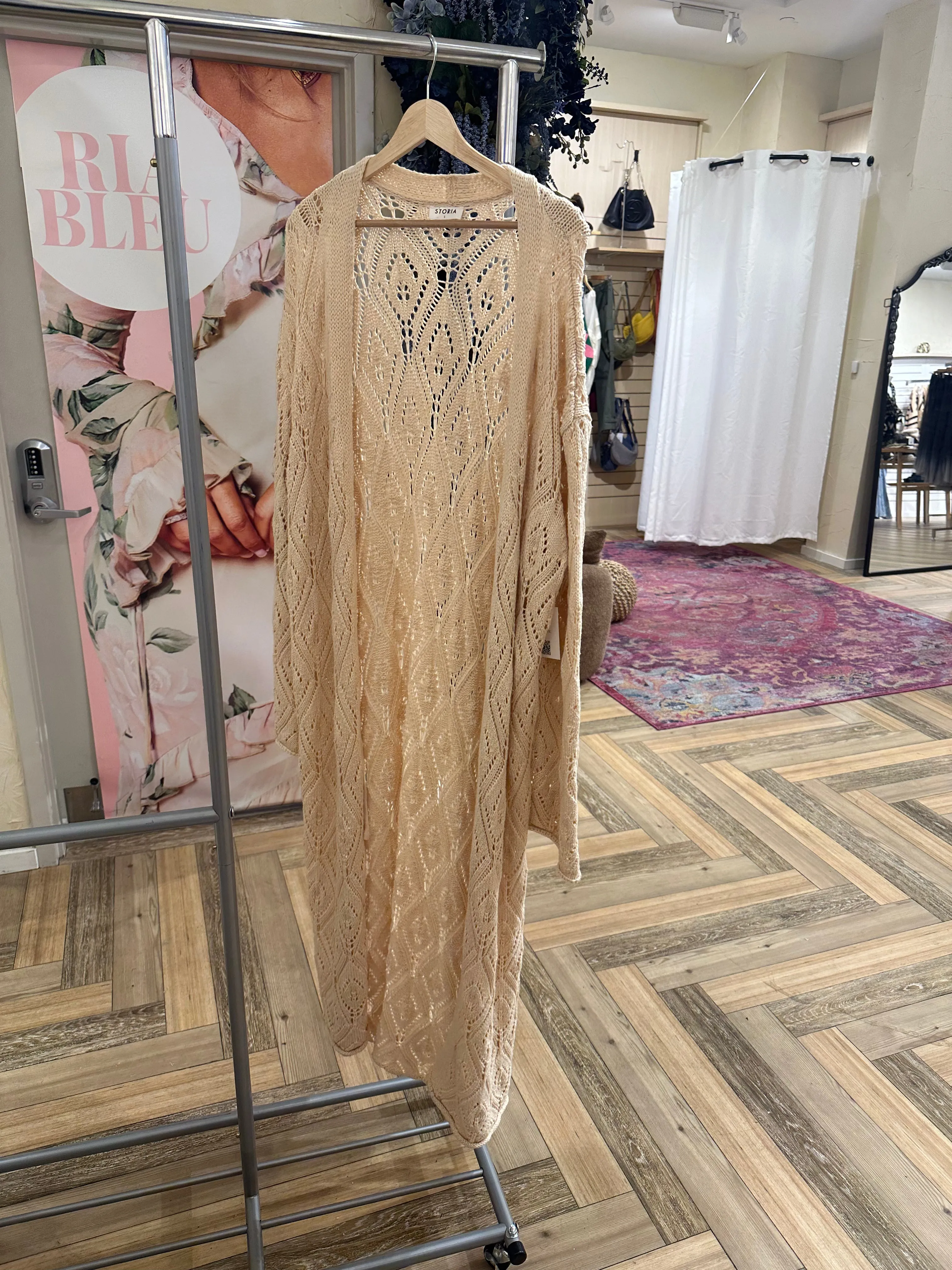Monochromatic Long Knit Cardigan By Storia