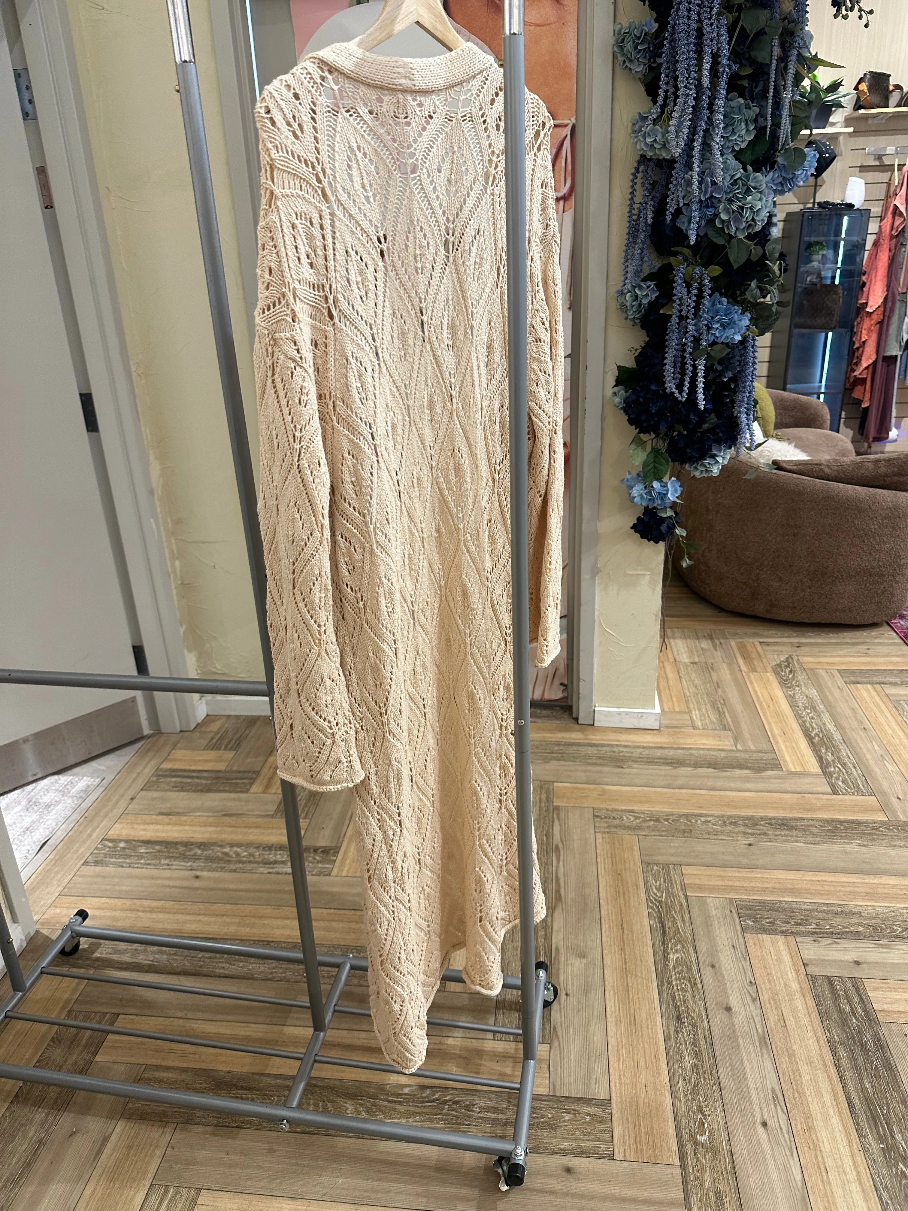 Monochromatic Long Knit Cardigan By Storia