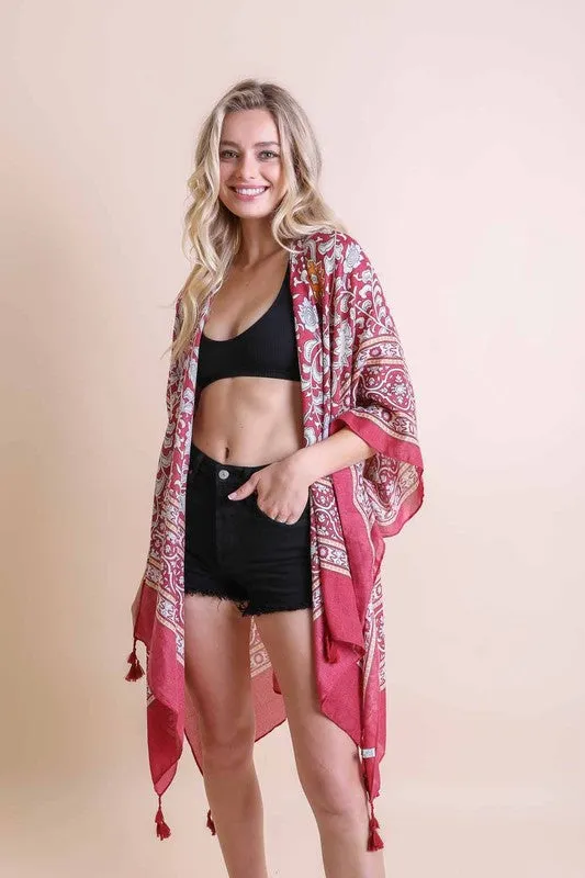 Moroccan Tassel Boho Kimono