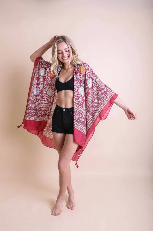 Moroccan Tassel Boho Kimono