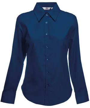 Navy - Women's Oxford long sleeve shirt