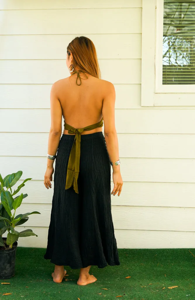Olive Green Wrap Top