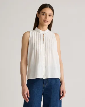 Organic Textured Cotton Sleeveless Blouse