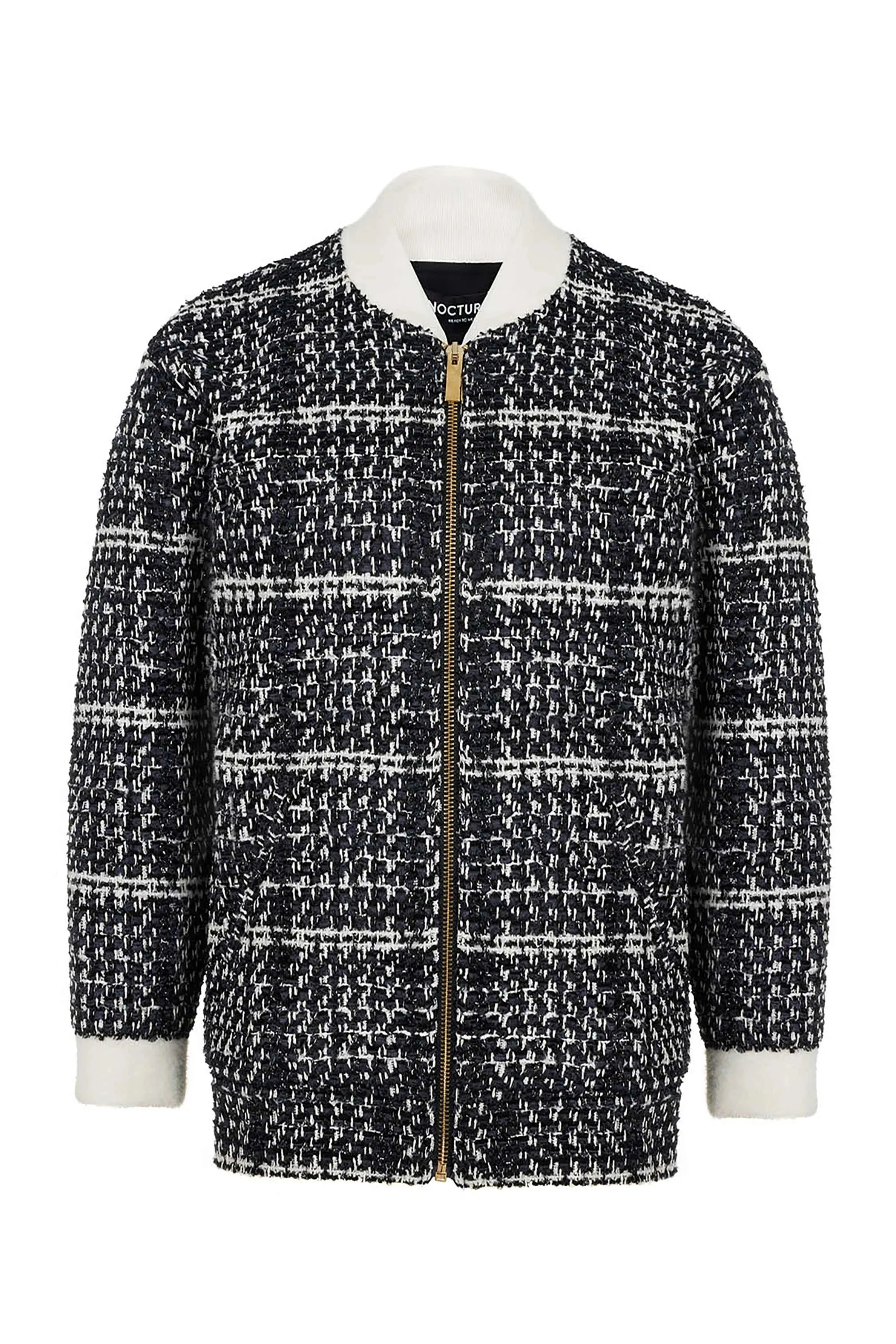 Oversized Tweed Bomber Jacket