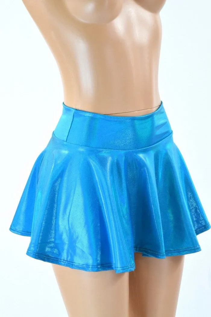 Peacock Holographic Rave Mini Skirt