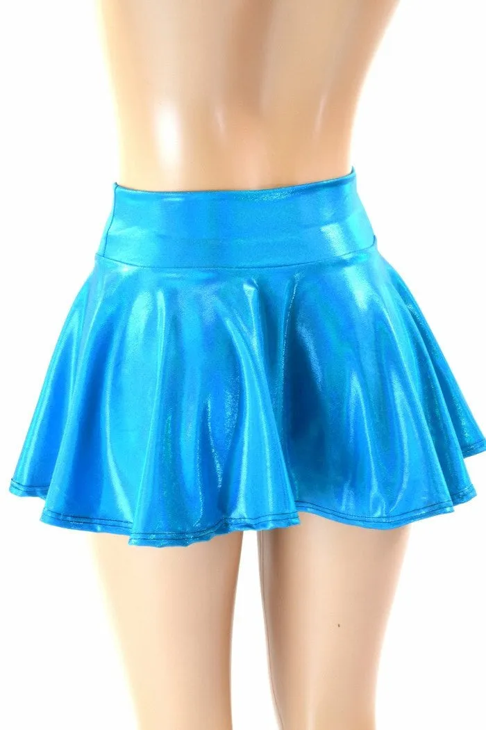 Peacock Holographic Rave Mini Skirt