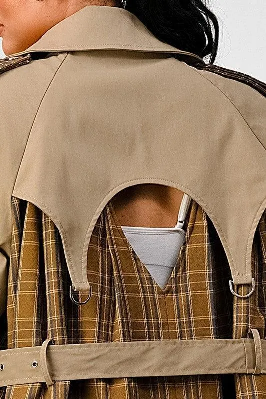 Plaid and Khaki Trench | Trench Coat