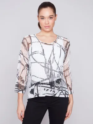 Printed Fishnet Sweater