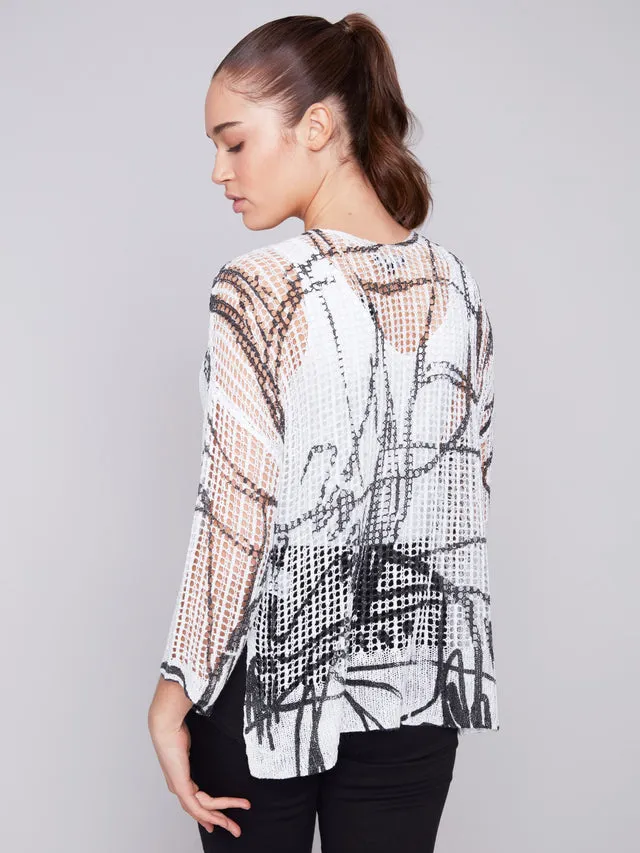 Printed Fishnet Sweater