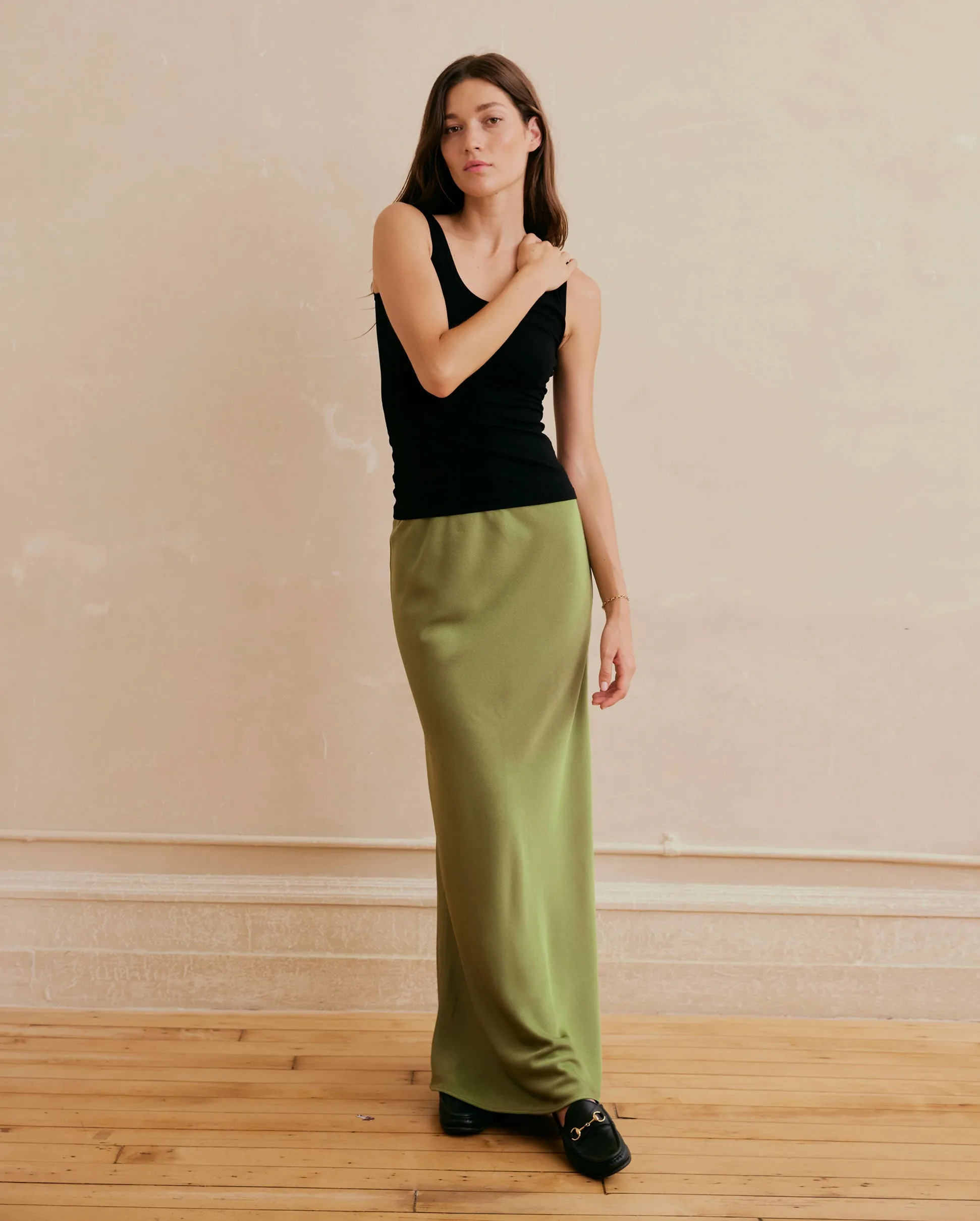 PUDDLE SKIRT / MATCHA