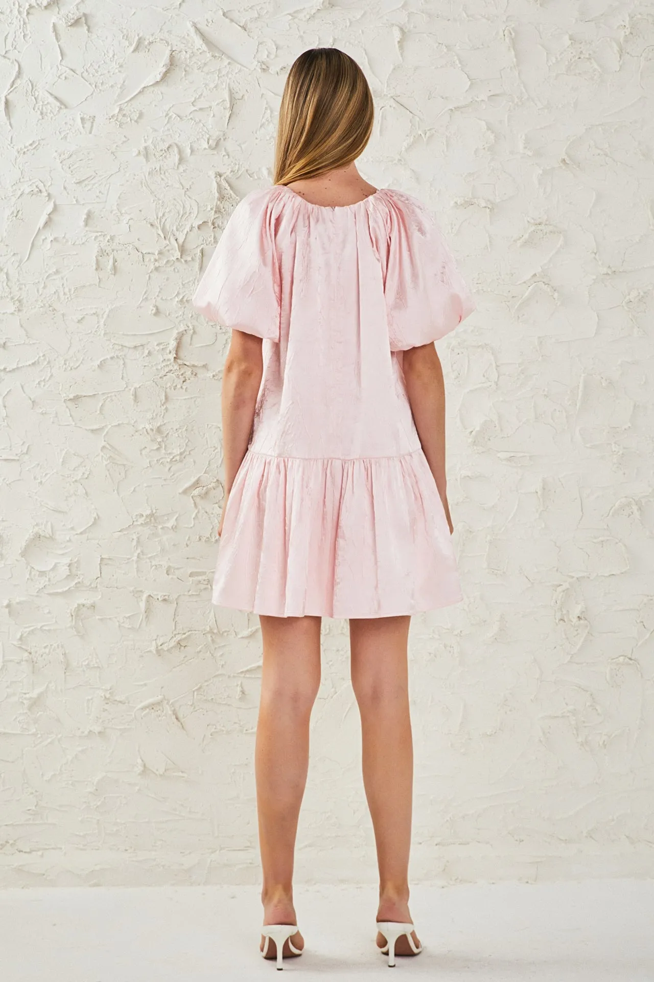 Sheen Bow Detail Mini Dress