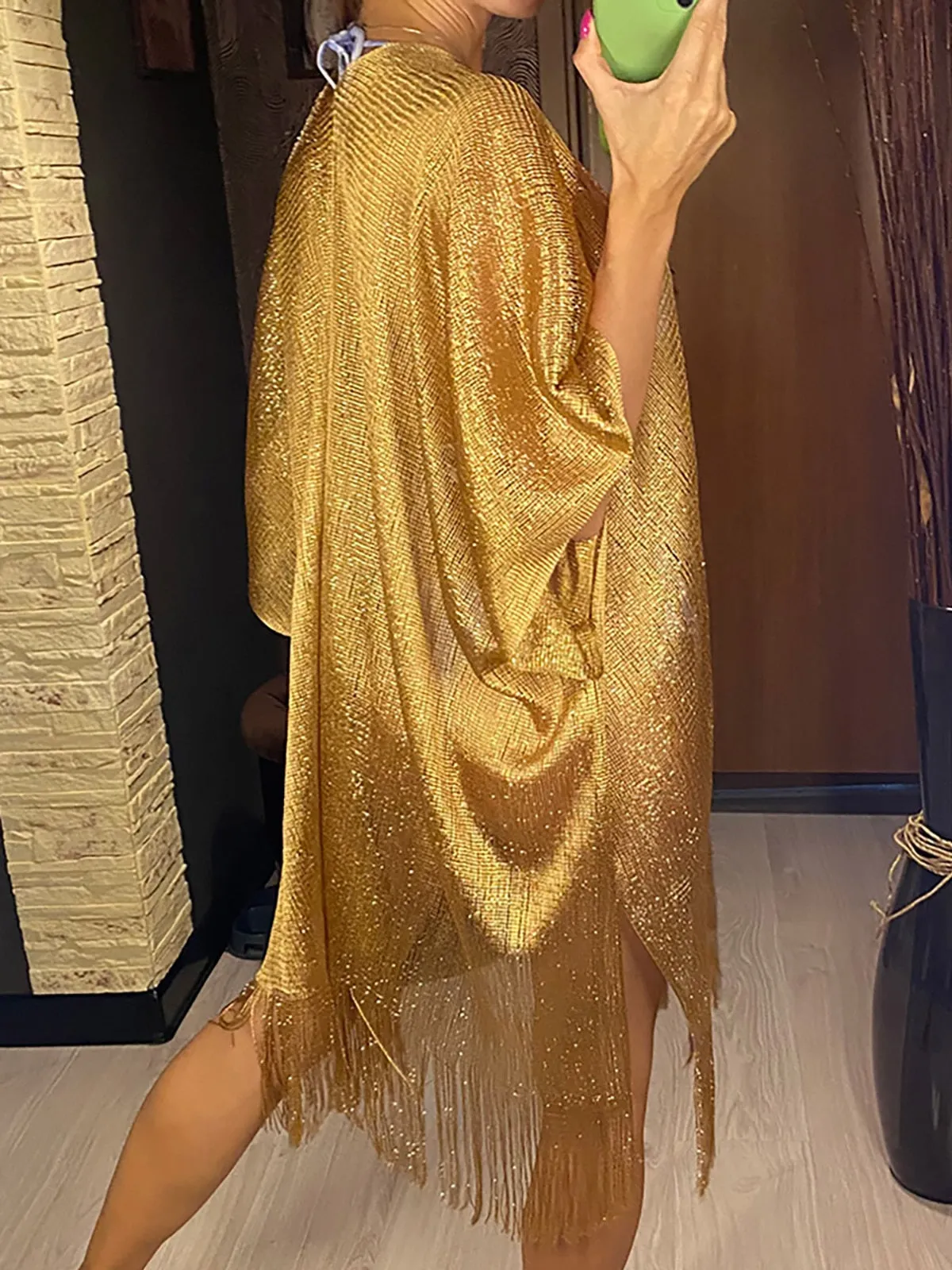 Sheer Knitted Boho Tunic Cover Up