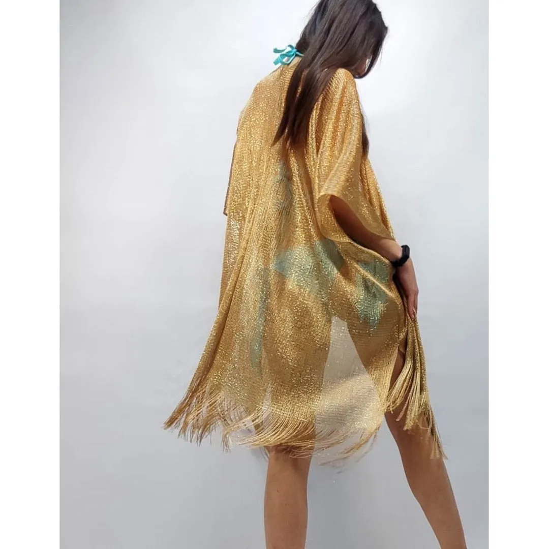 Sheer Knitted Boho Tunic Cover Up