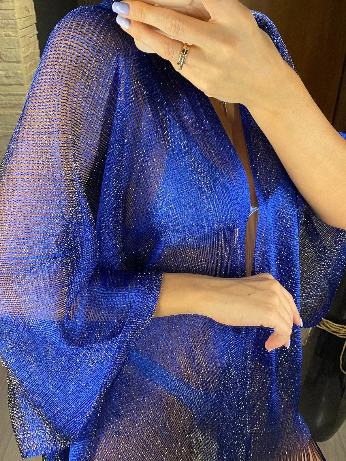 Sheer Knitted Boho Tunic Cover Up